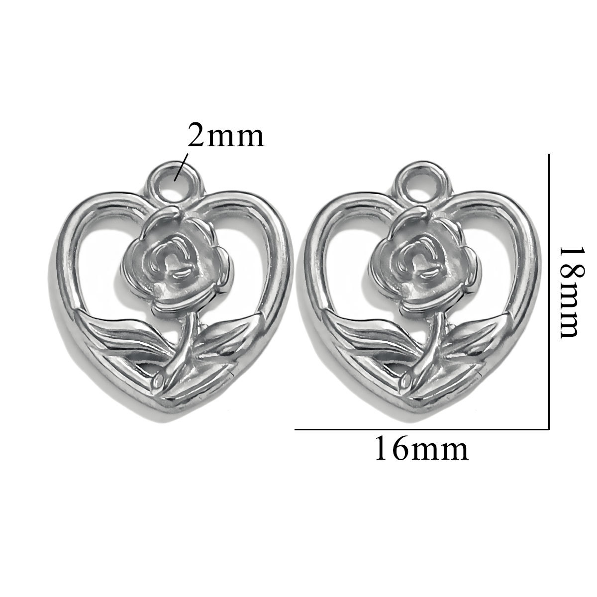 Silver color / 1 Piece Simple Cute Style Cartoon Flower Shape Stainless Steel  Gold Color Women's Pendant 